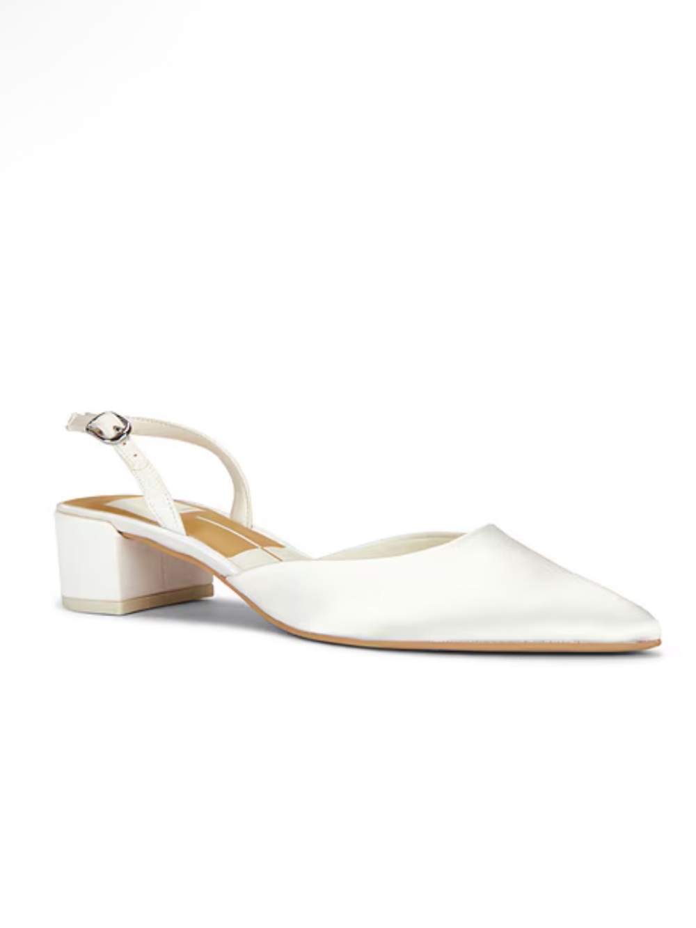 Dolce Vita Carel Slingbacks True White satin shoes heels bridal Revolve 7.5